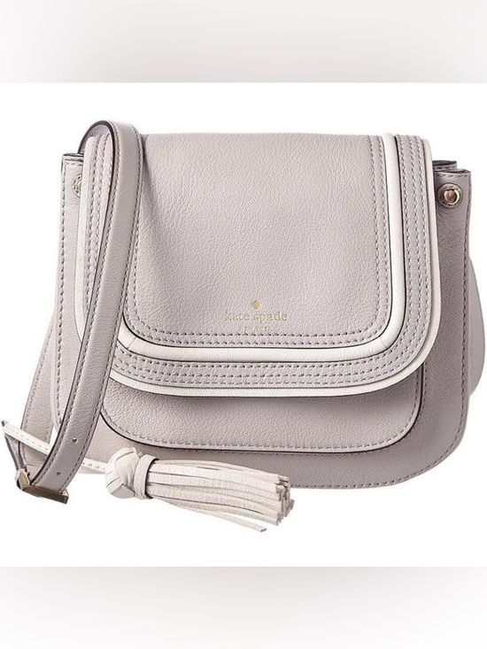 kate spade Handbags - Kate Spade New York Light Gray Shoulder Bag with Tassel and Adjustable Strap